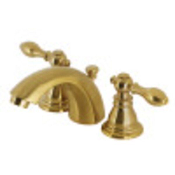 Kingston Brass KB957ACLSB Mini-Widespread Bathroom Faucet with Plastic Pop-Up, Brushed Brass KB957ACLSB - main